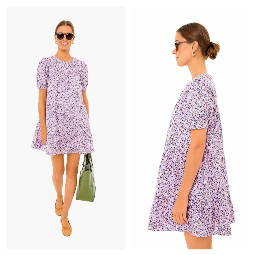 POMANDER PLACE Lilac Floral Quinn Dress Size Medium